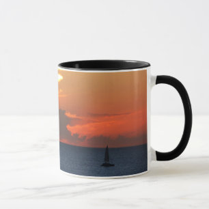 Mug Sunset Clouds and Sailboat Seascape