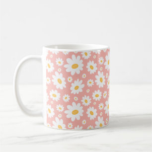 Mug Super Blush Boho Daisy Floral Garden Motif