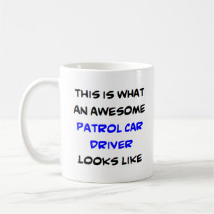 Mug super conducteur de voiture de patrouille