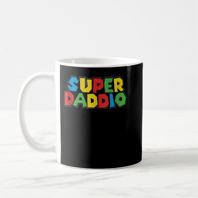 Mug Super Daddio Funny Gamer Papa Fête des pères Video (Gauche)