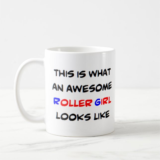 Mug super fille à rouleaux (Gauche)