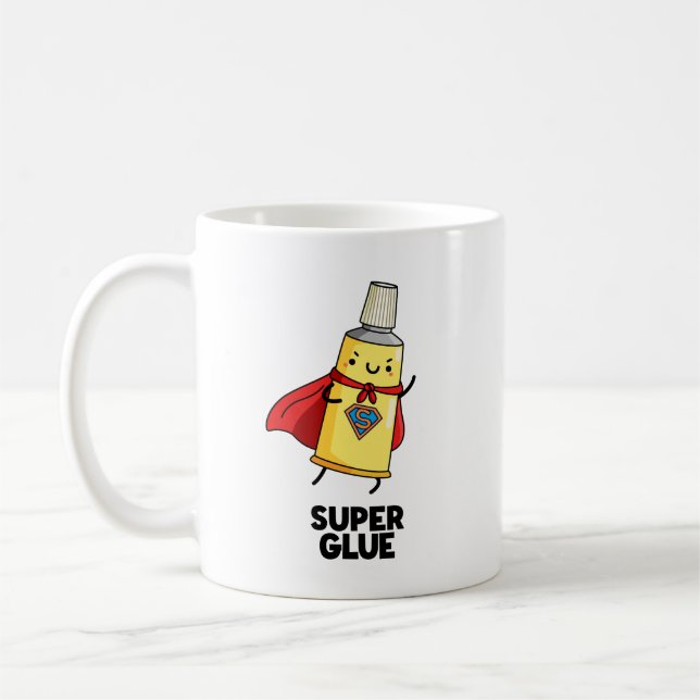 Mug Super Glue Funny Super Hero Pun (Gauche)