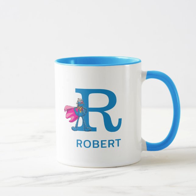 Mug Super Grover Ajouter Votre Nom Et Monogramme R (Droite)