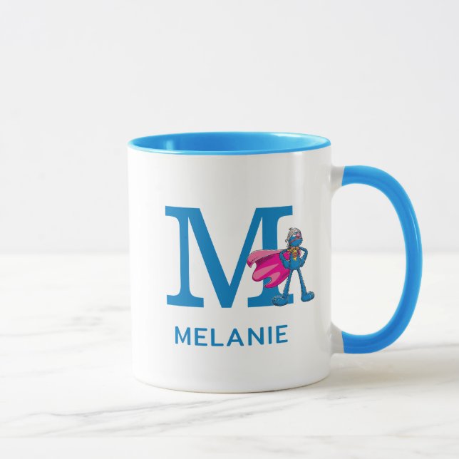Mug Super Grover Ajouter Votre Nom Et Votre Monogramme (Droite)