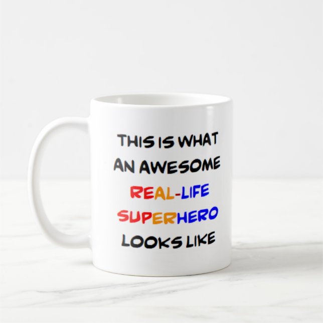 Mug super-héros de la vie réelle, génial (Gauche)