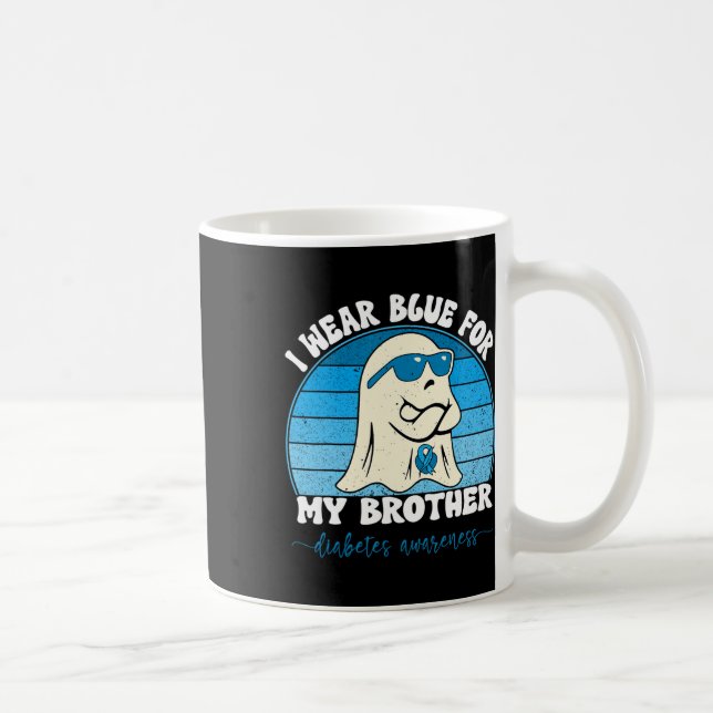 Mug Super Je Porte Du Bleu Pour Mon Frère Diabète T1D  (Droite)