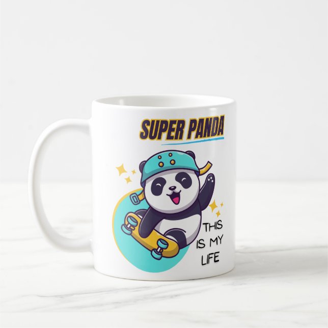Mug Super Panda Skateboard Long Sleeve (Gauche)