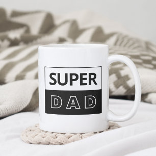 Mug Super papa   Papa Noir Et Blanc