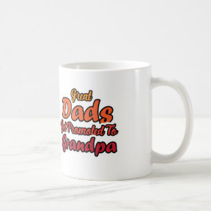 Mug Super Papas Sont Promus Grand-Père Typographie Rét