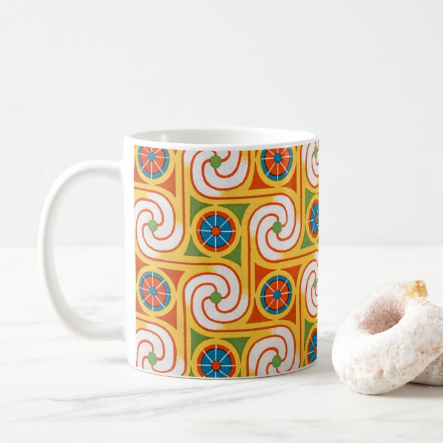 Mug Super Retro Mode 1970 Swirl Motif (Avec donut)