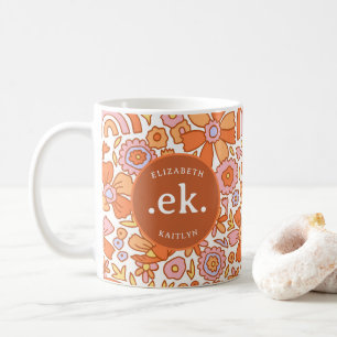 Mug Super Retro Monogramme Orange