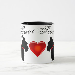 Mug "Super Scott !" Scottish Terrier, col rouge/coeur