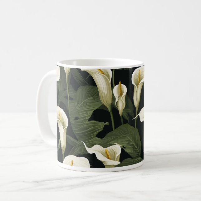Mug Superbe beauté florale, Calla Lily design floral (Devant gauche)