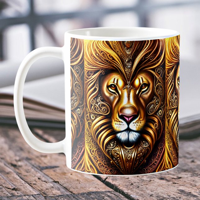 Mug Superbe Lion d'Or (Créateur téléchargé)