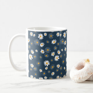 Mug Superbe Marine Jaune Blanc Classique Fleurs de mar