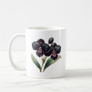 Mug Superbe orchidée noire vintage et magenta