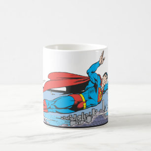 Mug Superman Flies Thru City