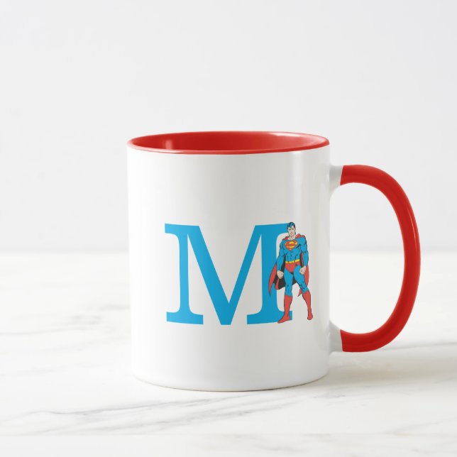 Mug Superman Standing | Ajouter votre monogramme (Droite)