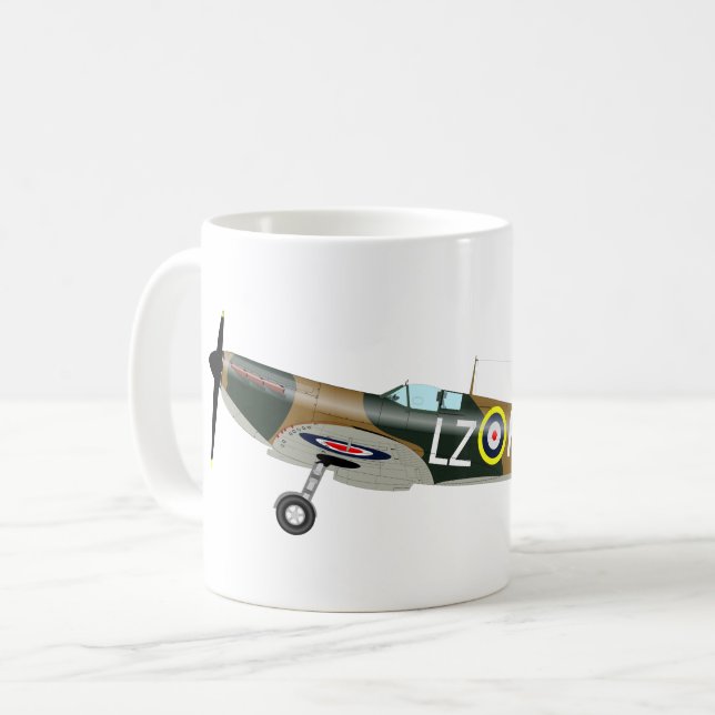Mug SUPERMARINE SPITFIRE Airplane Musique (Devant gauche)