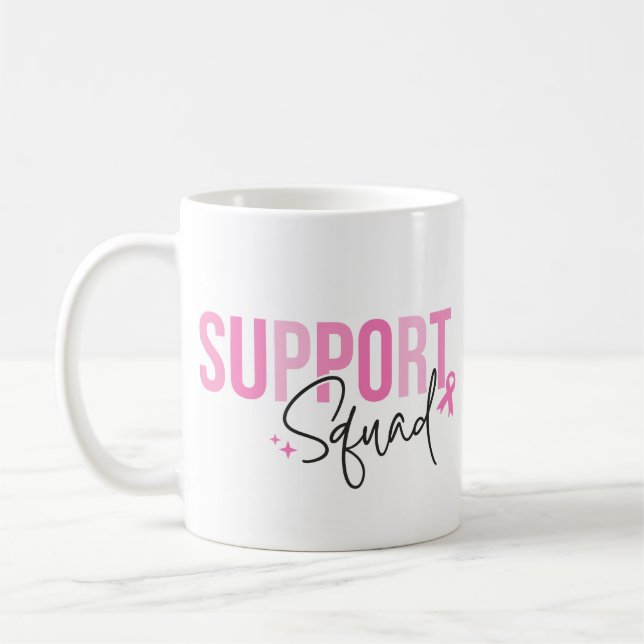 Mug Support Squad Breast Cancer Pink Ribbon Awareness (Gauche)