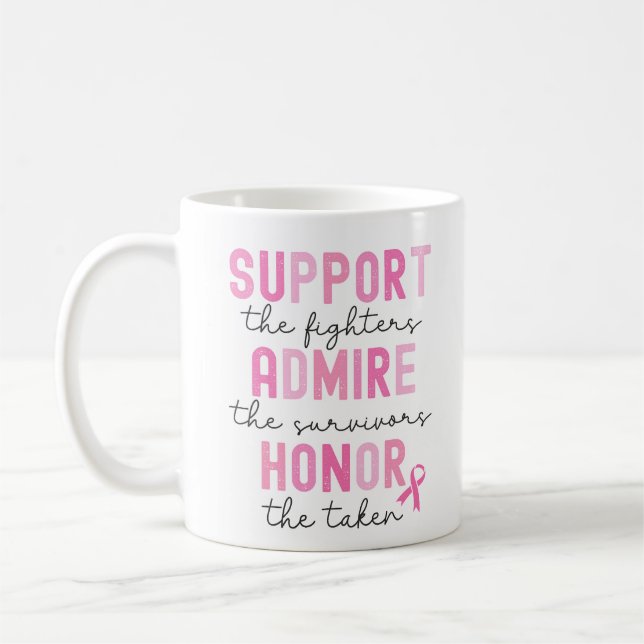 Mug Support The Fighters Breast Cancer Pink Ribbon (Gauche)