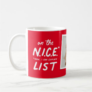 Mug Sur la belle liste drôle photo de vacances rouge