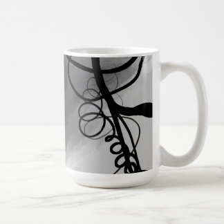 Mug Sur la grille : gris Abstrait, noir et blanc