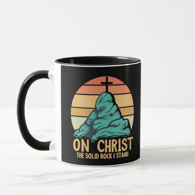 Mug Sur le Christ le Rocher Solide je se tient (Gauche)