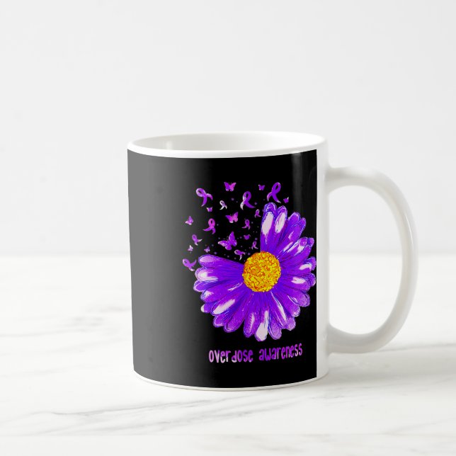 Mug Surdose de tournesol violet de papillon (Droite)
