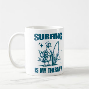 Mug Surf Est Ma Thérapie Drôle Oie Surfer Animal
