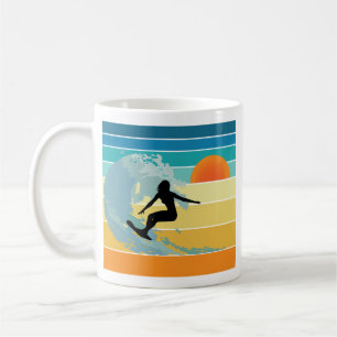 Mug Surfer Girl Sunset Vintage