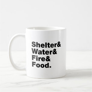 Mug Survie (Abri & Eau & Feu & Nourriture).