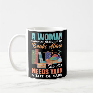 Mug Survit Sur Le Tricot De Fils De Livres