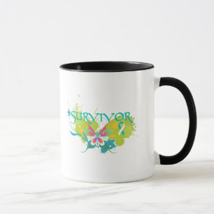 Mug Survivant abstrait de cancer du col de l'utérus d