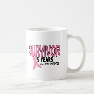 Mug SURVIVANT de CANCER DU SEIN 5 ans et comptes
