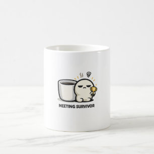 Mug Survivant de la réunion - Personnage fatigué migno