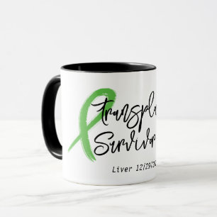 Mug Survivant d'une greffe Ruban vert Tendance Personn