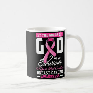 Mug Survivante de 10 ans du cancer du sein par la grâc