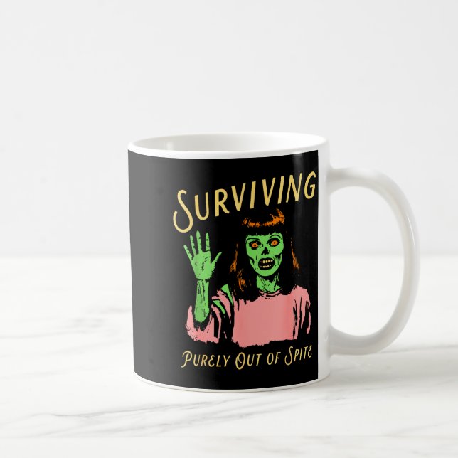 Mug Surviving Purely Out Of Ste Retro Zombie Halloween (Droite)