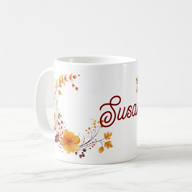 Mug Susan, just for Susan floral design,  (Devant gauche)