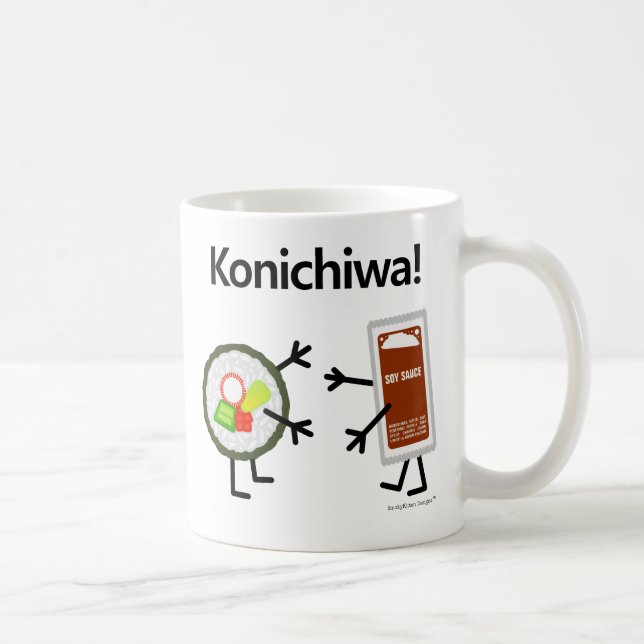 Mug Sushi et sauce de soja - Konichiwa ! (Droite)