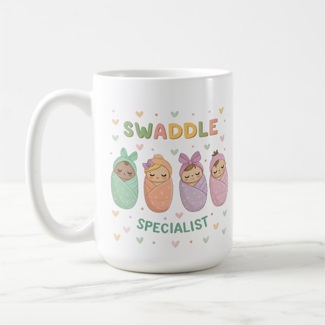Mug Swaddle Specialist Cute Baby Illustration (Gauche)