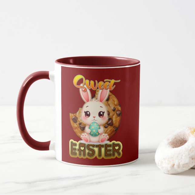 Mug Sweet Easter Bunny – Cute Design - caneca (Avec donut)