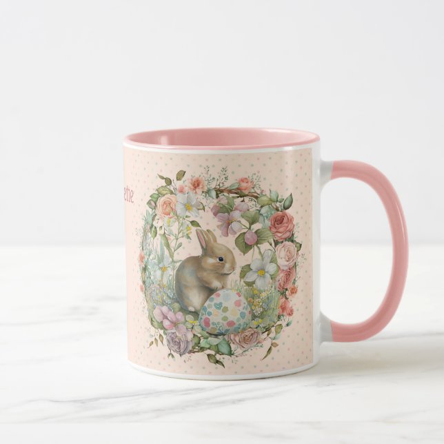 Mug Sweet Easter Bunny in Spring Flowers Ajouter un no (Droite)