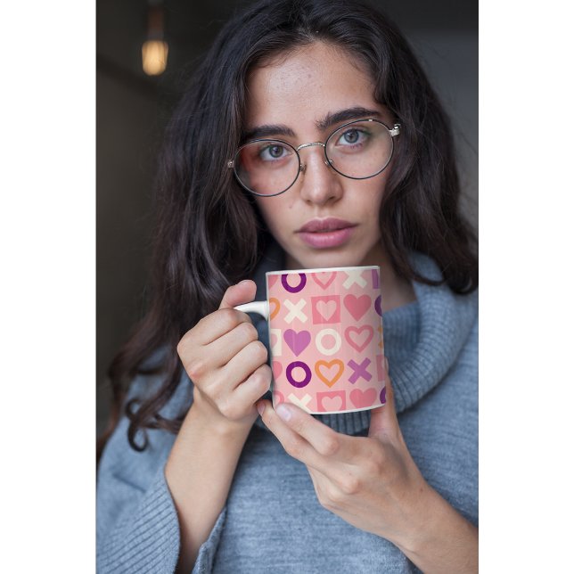Mug Sweet Love Hearts & Hugs XOXO Modern Abstract (Créateur téléchargé)
