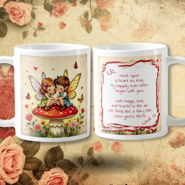 Mug Sweet Romantic Fairies and Love Poem (Créateur téléchargé)