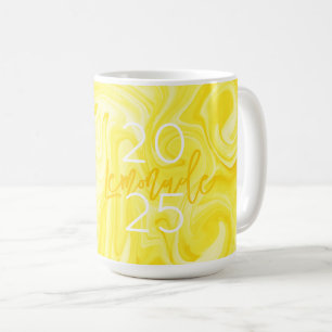 Mug Swirl Art LEMONADE Jaune Preppy Jaune Moderne anné