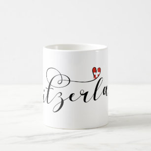 Mug Swiss Flag Heart, Suisse