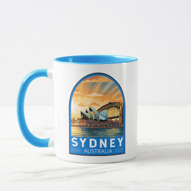 Mug Sydney Australia Travel Art Vintage (Gauche)