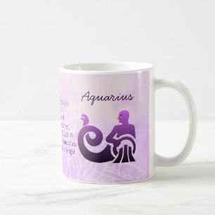 Mug Symbole astrologique violet Aquarius Zodiac